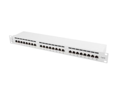 Пач панел Lanberg patch panel 24 port 1U CAT.6 shielded, grey