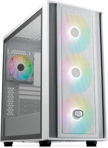 Компютърна кутия Cooler Master MasterBox Mid Tower ATX стъклен панел ARGB бяла (MB600-WGNN-S00)