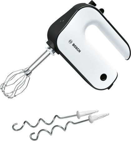 Миксер Bosch MFQ4020, Hand mixer, Styline, 450 W, with innovative FineCreamer stirrers, blender attachment, 5 speed settings, additional pulse/turbo setting, White -black