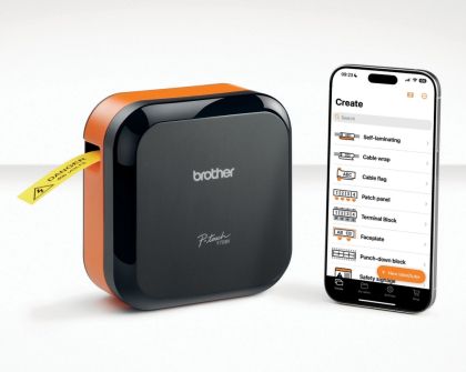 Етикетен принтер Brother P-touch CUBE Pro термотрансферен 24mm 180dpi Bluetooth USB (PTE720BTZ1)