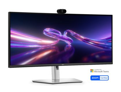 Монитор Dell P3426WEV, 34.1"  Curved Webcam Monitor, IPS Anti-Glare, 5ms, 100 Hz, 1500:1, 350 cd/m2, UW-QHD 3440x1440, 99% sRGB, HDMI, Display Port, USB-C Hub, RJ45, Webcam, KVM Switch, PD 90W, Height Adjustable, Pivot, Swivel, Tilt, Black
