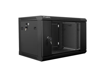 Комуникационен шкаф Lanberg rack cabinet 19" wall-mount 6U / 600x450 for self-assembly (flat pack), black