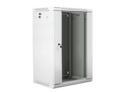 Комуникационен шкаф Lanberg rack cabinet 19" wall-mount 18U / 600x450 for self-assembly (flat pack), grey