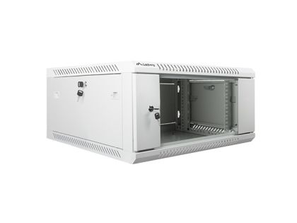 Комуникационен шкаф Lanberg rack cabinet 19" wall-mount 4U / 600x600 for self-assembly (flat pack), grey