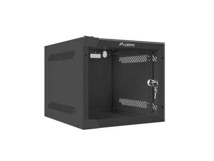 Комуникационен шкаф Lanberg rack cabinet 10" wall-mount 4U / 280x310 for self-assembly (flat pack), black