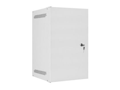 Комуникационен шкаф Lanberg rack cabinet 10" wall-mount 9U / 280x310 self-assembly flat pack with metal door, grey