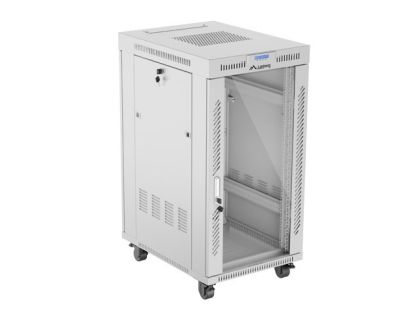 Комуникационен шкаф Lanberg rack cabinet 19" free-standing 22U/600x800 (flat pack) with glass door lcd grey v2