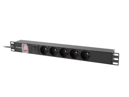 Разклонител Lanberg power distribution unit (pdu) 19" 1U 16a 2m 5x french outlets black