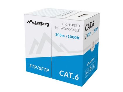 Кабел Lanberg Lan Cable FTP Cat.6 305m Solid CU CPR Fluke Passed Grey