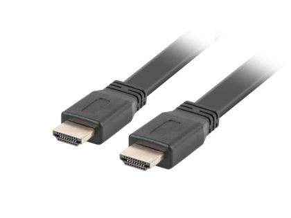 Кабел Lanberg HDMI M/M V2.0 cable 5m,  4K flat, black