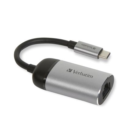 Адаптер USB-C към RJ-45 Verbatim USB-C към RJ-45 1Gbps 10cm (49146)