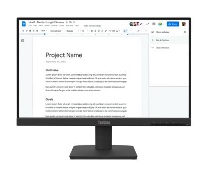 Монитор Lenovo ThinkVision S22-4e 21.5" IPS, WLED, 1920x1080, 16:9, 4ms, 100Hz, 250 cd/m2, 1300:1, HDMI, VGA, Tilt Stand