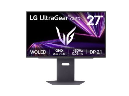 Монитор LG 27GX790A-B, UltraGear 26.5" OLED, 0.03 ms GtG AG, 480 Hz, 1500000:1, 275cd/m2, QHD 2560x1440, HDR 10, DCI-P3 98.5%, AMD FreeSync, G-SYNC Compatible, HDMI, DisplayPort, USB, Headphone Out, Reader mode, Tilt, Height Adjustable, Pivot, Black