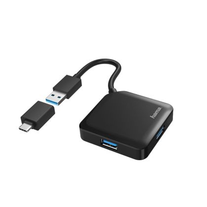 USB хъб Hama 4x USB-A USB 3.2 Gen 1 5Gbps (00200116)