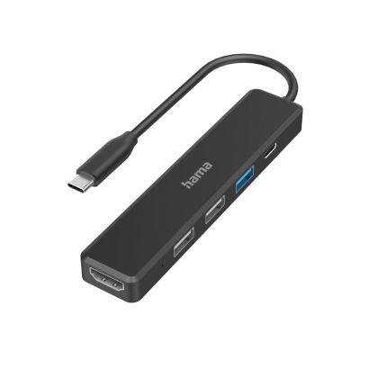 Мултипорт адаптер Hama USB-C към HDMI 4K 3x USB-A USB-C PD (00200117)
