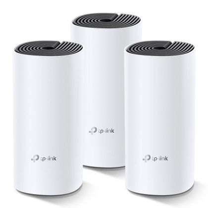 Безжичен рутер TP-Link Deco M4, AC1200, 2.4/5 GHz, 300 -  867 Mbps, Gigabit, 3 бр. в комплект
