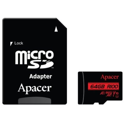 Памет Apacer 64GB microSDHC/SDXC UHS-I U1 V10 A1 (1 adapter)