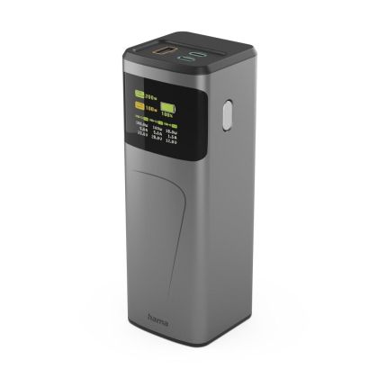 HAMA Външна батерия „High Power“, 200 W, 24000 mAh, 2x USB-C, USB-A, бързо зареждане