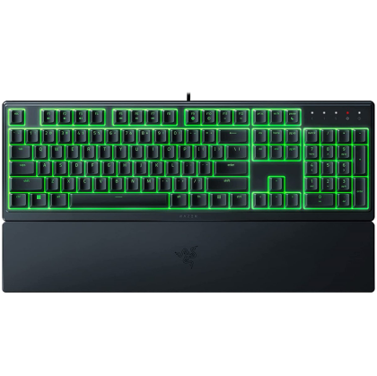 Razer Ornata V3 X US, Silent Membrane Switches, RGB Lighting, 1000 Hz Ultrapolling, UV coated ABS Keycaps, Soft-touch wrist rest