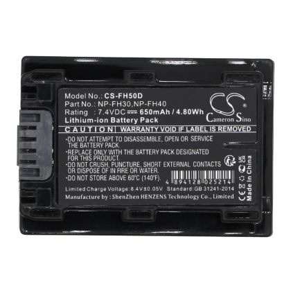 Батерия за фотоапарат /камера SONY NP-FH50D LiION  7,4V 650mAh  Cameron Sino
