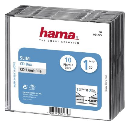 Кутия за диск Hama Slim 5.2mm 10 бр. (00051275)