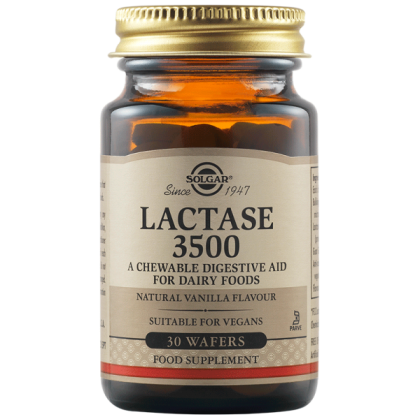 Solgar Lactase 3500 Natural Vanilla Flavour 30 дъвчащи таблетки