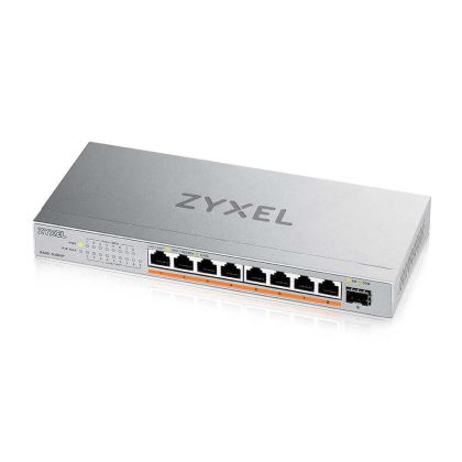 PoE суич ZyXEL XMG100 8x 2.5GbE PoE++ 100W 1x 10G SFP+ неуправляем (XMG-108HP-EU0101F)