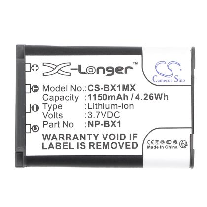 Camera Battery for SONY NP-BX1 LiIon 3.7V 1150mAh  Cameron Sino