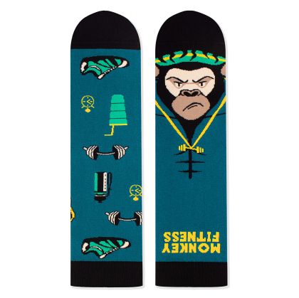 Arty Socks чорапи с Маймуна Фитнес Маниак - Тюркоаз