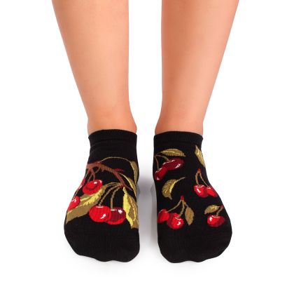 Arty Socks къси чорапи с Череши - Черен
