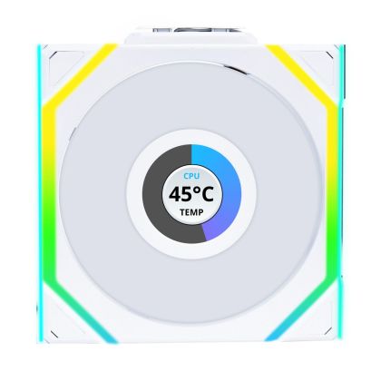 Lian Li UNI FAN SL Wireless LCD ARGB PWM Reverse Blade Fan - 120 mm White