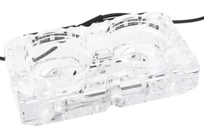 Адаптер приставка с вътрешна и външна резба Alphacool Eisdecke D5 Dual Acrylic Attachment 3x 1/4"