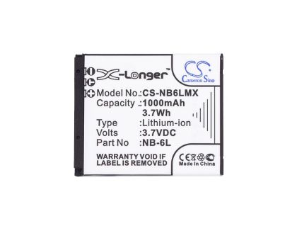 Camera Battery for CANON NB6L LiIon 3.7V 1000mAh LiIon Cameron Sino