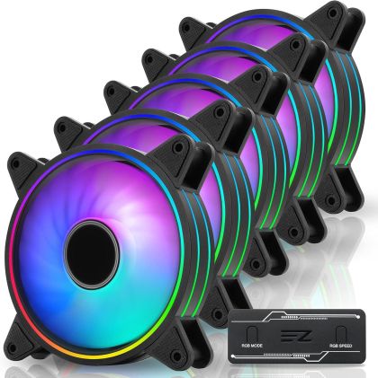 Fans EZDIY-FAB Moonlight Black RGB PWM 120mm - 5 Pack