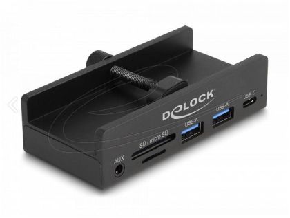 Външен USB Хъб, 3-порта, 5 Gbps, 2 x USB-A, 1 x USB-C, четец на карти с 2 слота