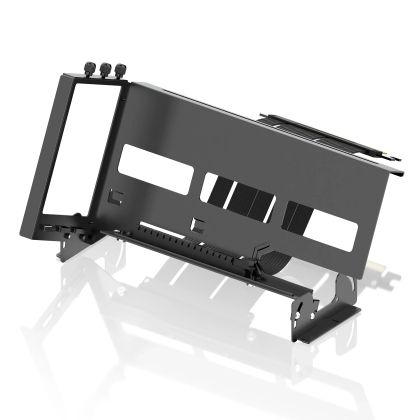 EZDIY-FAB Vertical PCIe 4.0 GPU Mount Bracket Graphic Card Holder 45° Riser Cable - Black