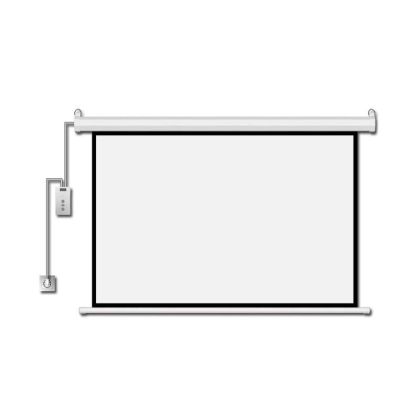 Estillo Electric wall screen 200cm x 200cm, white, black frame, remote control, 11kg
