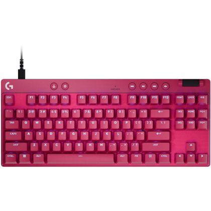 Геймърска механична клавиатура Logitech G Pro X RAPID TKL, Magnetic Analog Switch, Magenta