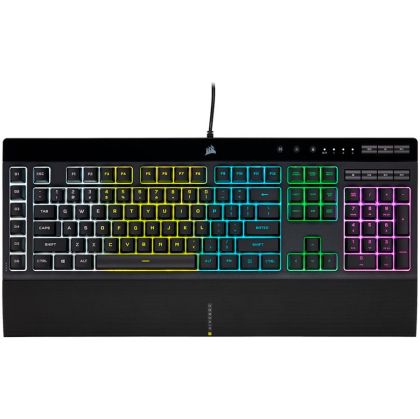 Геймърскa мембранна клавиатура Corsair K55 RGB Pro, USB