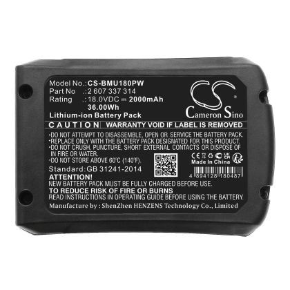 Батерия  акумулаторен трион  BOSCH AdvancedCut 18 1600A005B0 LiIon 18V 2000mAh Cameron Sino
