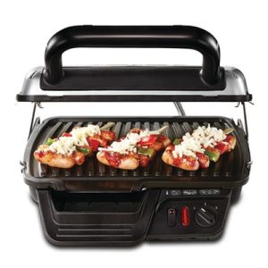 Барбекю Tefal GC306012 Grill 600 Comfort, 600cm2 cooking surface, 2000W, 3 cooking positions (grill, BBQ, oven), light indicator, adjusted thermostat, vertical storage, non-stick die-cast alum. plates, removable plates