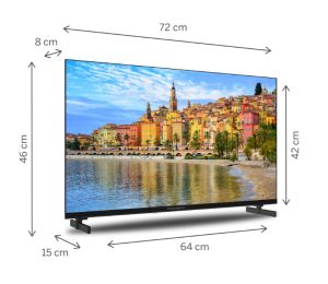 Телевизор Thomson Smart FHD TV 32"; Google TV; 1920 x 1080 (FHD), DLED, 60 Hz, DVB-T/T2/C/S/S2, Wi-Fi, Bluetooth, LAN, HDMI 3 (1.4), USB 2 (2.0), Side Feet, Black