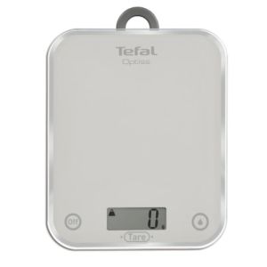 Везна Tefal BC5004V2, Optiss silver, ultra slim glass, 5 kg / 1g/ml graduation, tara, liquid function, 2 batteries LR03 AAA included, new markings on product