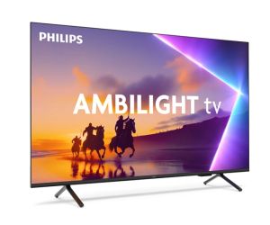 Телевизор Philips 43PUS8510/12, 43" 4K Ultra HD QLED, 3840x2160p, DVB-T/T2/T2-HD/C/S/S2, 60Hz, Ambilight 3, Pixel Precise UHD, 90% DCI, HDR+, Titan OS, Dolby Atmos, Dolby Digital, VRR, 3*HDMI, 2*USB, 802.11ac, 20W RMS, Black