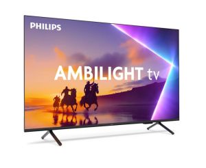 Телевизор Philips 55PUS8510/12, 55" 4K Ultra HD QLED, 3840x2160p, DVB-T/T2/T2-HD/C/S/S2, 60Hz, Ambilight 3, Pixel Precise UHD, 90% DCI, HDR+, Titan OS, Dolby Atmos, Dolby Digital, VRR, 3*HDMI, 2*USB, 802.11ac, 20W RMS, Black