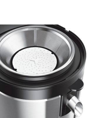 Сокоизстисквачка Bosch MES4010, Centrifugal juicer 1200 W, 3 speeds, 3 lt pulp container, 1.5 ltr juice container & foam separator, XXL feeding tube (84 mm), ceramic knife, electropolished stainless steel sieve, die-cast aluminum body and clamps, juice ou