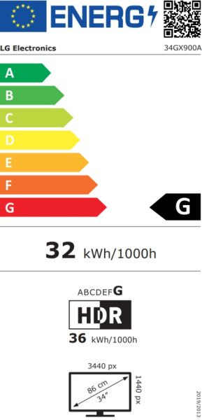 Монитор LG 34GX900A-B, 34", OLED UltraGear 21:9 Curved, IPS 0.03 ms, WQHD (3440x1440), 240Hz, HDR 10, 1500000:1, 250 cd/m2, DCI-P3 98.5%, VRR, Free-sync, G-Sync, USB-C, PD 65W, HDMI, DP, PBP, Speakers 7Wx2, LG Switch, Height, Swivel, Tilt, Black