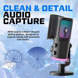 Desktop Microphone FIFINE AM6 RGB - Black