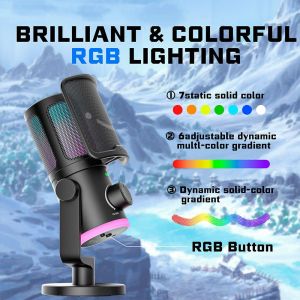 Desktop Microphone FIFINE AM6 RGB - Black