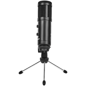 LORGAR Soner 313, Gaming Microphones, Black, USB condenser microphone with Volume Knob & Echo Kob, including 1x Microphone, 1 x 2.5M USB Cable, 1 x Tripod Stand, 1 x User Manual, body size: Φ47.4*158.2*48.1mm, weight: 243.0g